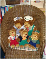 Pickwick Tea RARE Dutch BEAR FAMILY 5 Plush Toy Lot