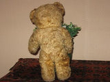 Antique 1930s Dutch Van Gelden Jointed Teddy Bear Plush RARE Open Mouth 11 Inch