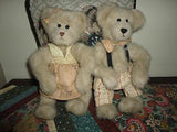 Ganz Cottage Collectibles Girl & Boy Bear Set 1998 Artist Catharine Tredger