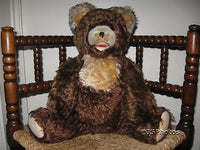 Antique Fechter Old Teddy Bear 20.5 Inch Brown Mohair Open Mouth Rare