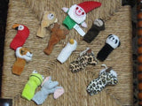 Set of 12 Dutch Assorted Animal Finger Puppets Monkey Panda Gnome