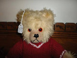 Old Antique 1950s Bear Working Squeaker Glass Eyes 11in