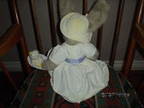 Bearington Bunny Easter Springtime Basket w Chick Yellow Dress Retired 17 Inch