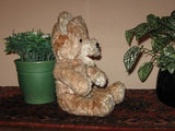 Antique 1930s Dutch Van Gelden Jointed Teddy Bear Open Mouth Beige MOHAIR 12in.