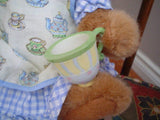 Russ Berrie Blueberry Bear 8 inch Plush with Teacup 4783