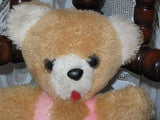 Vintage GERMAN BEAR Brown Pink Dralon Plush with Felt Tongue