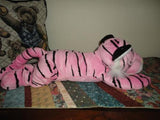 Six Flags TIGER Pink & Black Striped Velvet Exclusive 18 inch