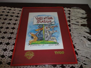 WB Tyco Chuck Jones Bugs Bunny & Daffy VALENTINE SEASON Framed Giclee Art Print