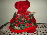 Commonwealth NY / Netherlands Red 2000 Christmas Bear Poinsettia Dress 18 inch