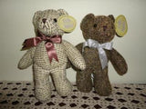 Canada RARE Little Softies Fabric Bear Lot of 2 8in.