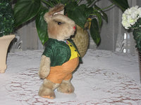 Antique 1950s Schuco German Easter Bunny Rabbit Mohair Wood Fibers Glass Eyes