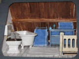 European Handmade OOAK Wooden Doll House with Miniature Accessories & Furniture