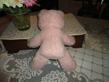 Antique Wendy Boston UK Bear Pink White Plush 14" RARE