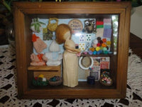 Vintage Handmade Wooden CRAFT CORNER Miniature STORE OOAK RARE