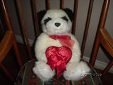Gund Panda Bear Velvet Heart Box 14 inch 2001 Rare 46210