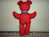 Antique 1960s Ganz Bros Toys Cotton Panda Bear Red White 14 inch Rare