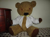 Old Antique Nicky's Toy Teddy Bear Brown Plush 17 inch in T-Shirt 1950s Canada