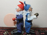 Set of 2 Old Vintage 1970s SONNI Germany Circus Clowns Moving Toys