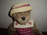 Boyds Collection Bear Girl in Plaid Dress 1990 1998