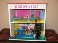 Vintage 70s Okwa Poppenflat Netherlands Small Doll House Condo Flat w Miniature