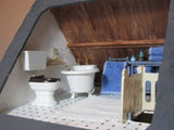 European Handmade OOAK Wooden Doll House with Miniature Accessories & Furniture
