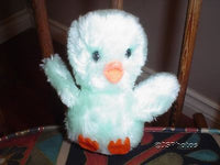 24k Mighty Star Vintage Squeaking Duck Plush Blue Green Toy 5 Inch 7402 1980s