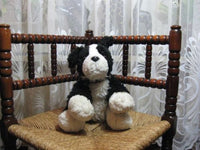 Keeltoys UK Black & White Dog Plush Drowsy Eyes 26 CM