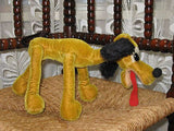 Antique 1950s Schuco German Pluto Dog Yellow Mohair 10 inch Wire Poseable