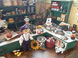 Antique German 1920s Grocery Store Wooden Doll House & Accessories PACKED FULL