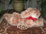 Antique 1960s Fechter Austria 13 Inch Laying Brown Plush Bunny Rabbit