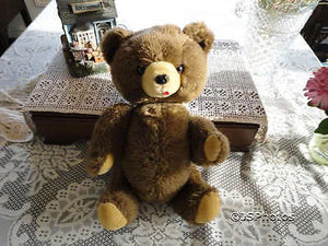 Antique Dakin Jointed Brown Teddy Tongue Bear Plush 16 inch Made in Japan Rare