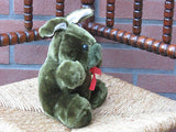 Vintage Emerald Green Sitting Bunny Rabbit Plush 20 CM