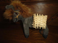 Antique 1950s Jays Made in Ireland DONKEY Toy 6 Inch Real Fur Mane Glass Eyes