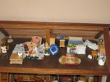 Antique German 1950s Wooden Doll Farm House 2 Story Includes Miniatures