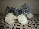 Aurora Gray White Schnauzer Dog Handmade Stuffed Plush