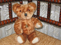 Hermann Germany Vintage Mohair Teddy Bear 12 inch with Bell