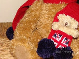 Harrods Bear Red Union Jack With Baby in Scarf 91773