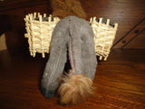 Antique 1950s Jays Made in Ireland DONKEY Toy 6 Inch Real Fur Mane Glass Eyes