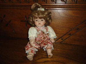 Porcelain Doll Musical Mechanical Baby Plays Brahms Lullaby Wind Up Moving Body