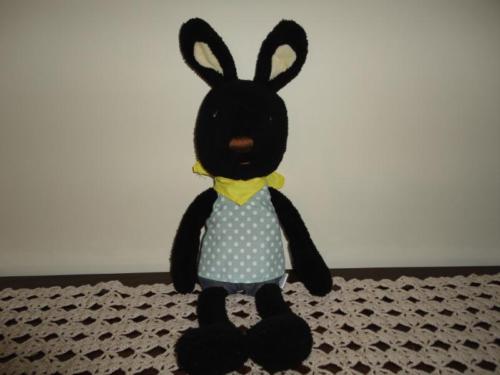 Le Sucre France BLACK BUNNY Rabbit Retired 18" HTF Baby Safe 100% Green Product