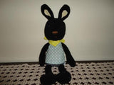 Le Sucre France BLACK BUNNY Rabbit Retired 18" HTF Baby Safe 100% Green Product