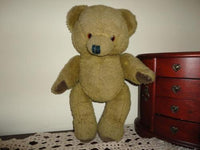 Antique Khaki Green Plush Teddy Bear