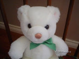 Gund Tender Teddy Bear White 9 Inch 2126 Green Bow 1999