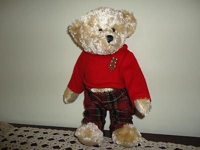 Galerie Au Chocolat CHRISTMAS TEDDY BEAR Fully Jointed Knitted Xmas Tree Sweater