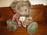 Boyds Bear of the Month Limited Edition 16 inch Papa with Baby Bear