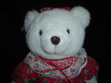 Ganz Christmas Bear Hugsy G1171  Xmas Dress & Bow 1995
