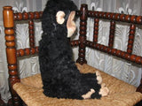 Old Antique German Black Monkey 20 Inch 51 CM Artificial Silk Mohair 1930s