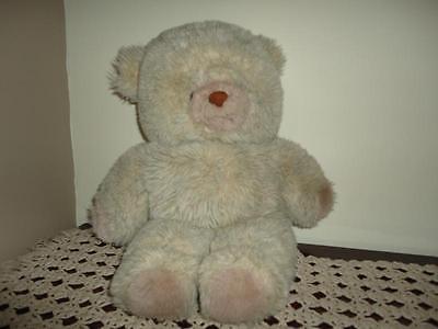 Vintage Furry Grey Plush Stuffed Teddy Bear Ontario Canada 19 inch