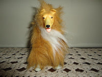 Vintage 1989 Barbie Furry Dog Pet Collie Turquoise Jointed Legs Head