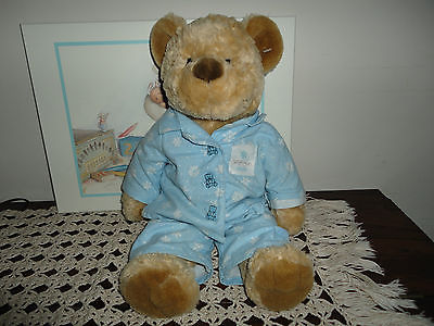 Collectible Christmas Teddy Bear plush blue sweater new 2000 18